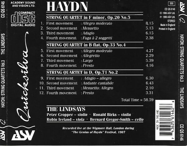 Joseph Haydn, The Lindsays-1