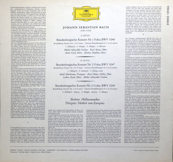 Herbert von Karajan, Berliner Philharmoniker - Johann Sebastian Bach-1