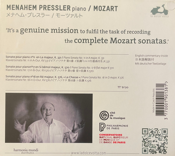 Wolfgang Amadeus Mozart, Menahem Pressler-1