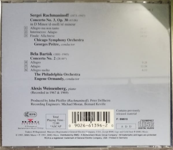 Sergei Rachmaninoff, Béla Bartók, Alexis Weissenberg-1