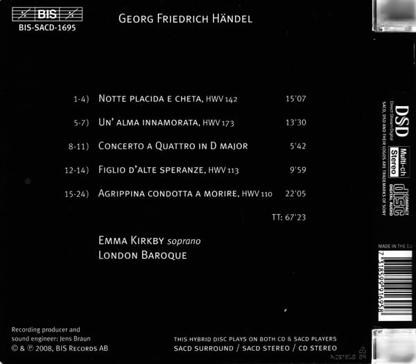 Georg Friedrich Händel, Emma Kirkby, London Baroque-1