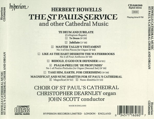 Herbert Howells - St. Paul's Cathedral Choir, Christopher Dearnley, John Scott (10)-1