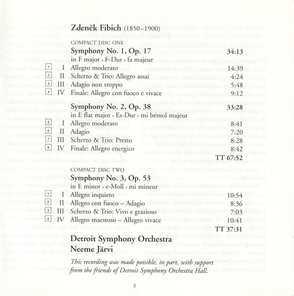 Zdeněk Fibich - Detroit Symphony Orchestra, Neeme Järvi-3