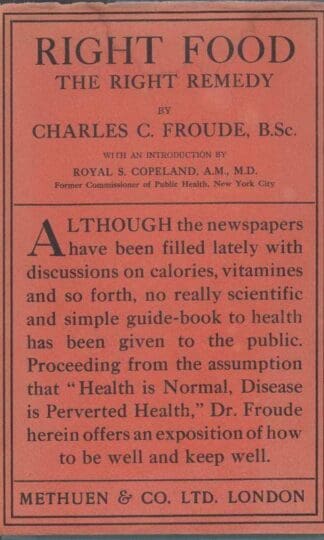 Right Food , The Right Remedy : C. Froude Charles
