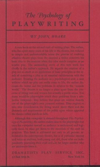 The Psychology of Playwriting, etc : John Edward Hoare