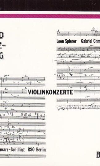 Capella. Violinkonzerte. CD : Franz Adolf Schwarz-Schillung Reinhard/Berwald