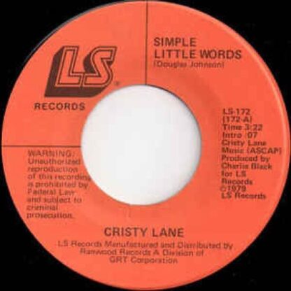 Simple Little Words / He Believes In Me 7" : Cristy Lane