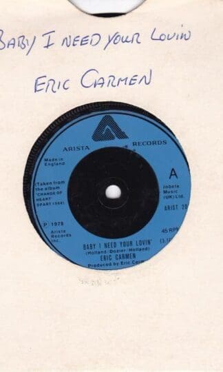 Baby, I Need Your Lovin'/Marathon Man 7" : Eric Carmen