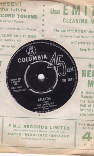 Atlantis/ I Want You To Want Me 7" : The Shadows