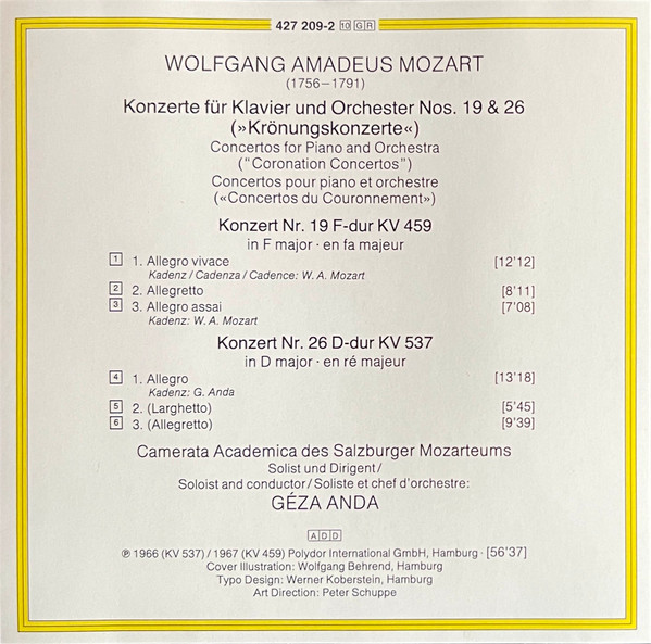 Wolfgang Amadeus Mozart, Géza Anda-1
