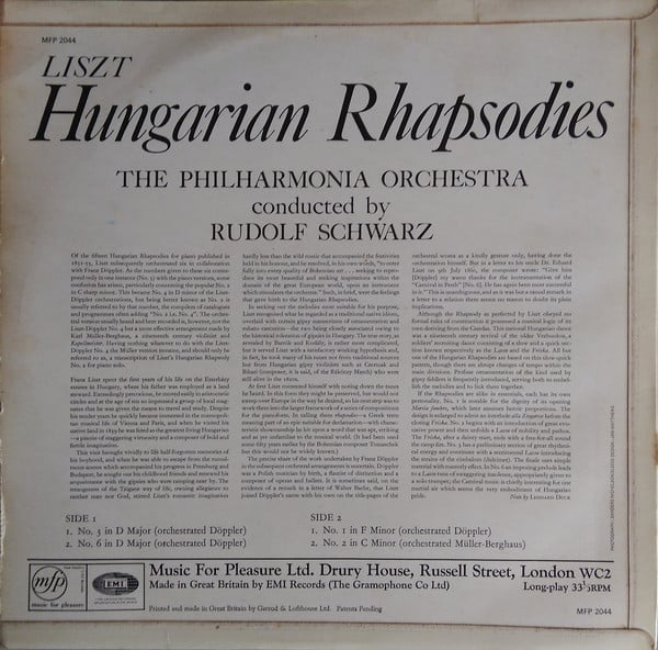 Franz Liszt, Philharmonia Orchestra Conducted By Rudolf Schwarz-1