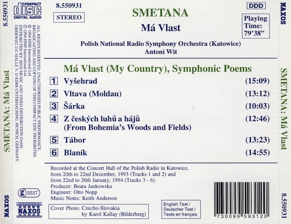 Bedřich Smetana, Wielka Orkiestra Symfoniczna Polskiego Radia W Katowicach, Antoni Wit-1