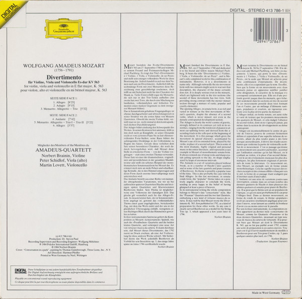 Wolfgang Amadeus Mozart, Amadeus-Quartett-1