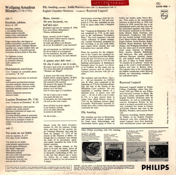 Elly Ameling, English Chamber Orchestra, Raymond Leppard - Wolfgang Amadeus Mozart-1
