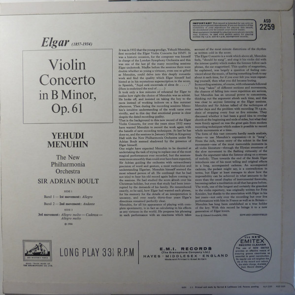 Yehudi Menuhin, Sir Adrian Boult - Sir Edward Elgar-1