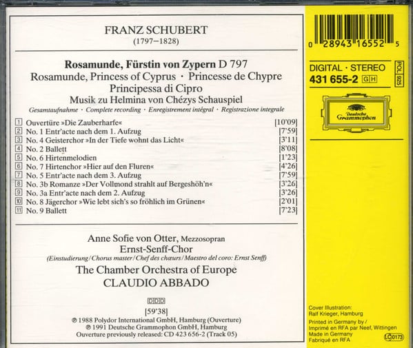 Franz Schubert - Anne Sofie Von Otter • Ernst Senff Chor Berlin • The Chamber Orchestra Of Europe • Claudio Abbado-1
