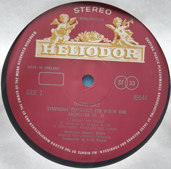 Édouard Lalo, Bronislaw Gimpel, Münchner Philharmoniker, Fritz Rieger-2