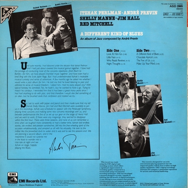 Itzhak Perlman • André Previn, Shelly Manne • Jim Hall • Red Mitchell-1
