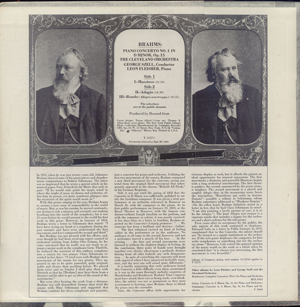 Leon Fleisher / George Szell, Johannes Brahms, The Cleveland Orchestra-1