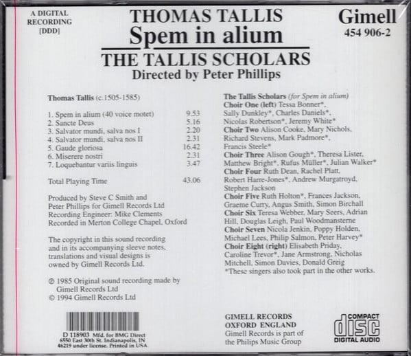 Thomas Tallis – The Tallis Scholars, Peter Phillips (2)-1