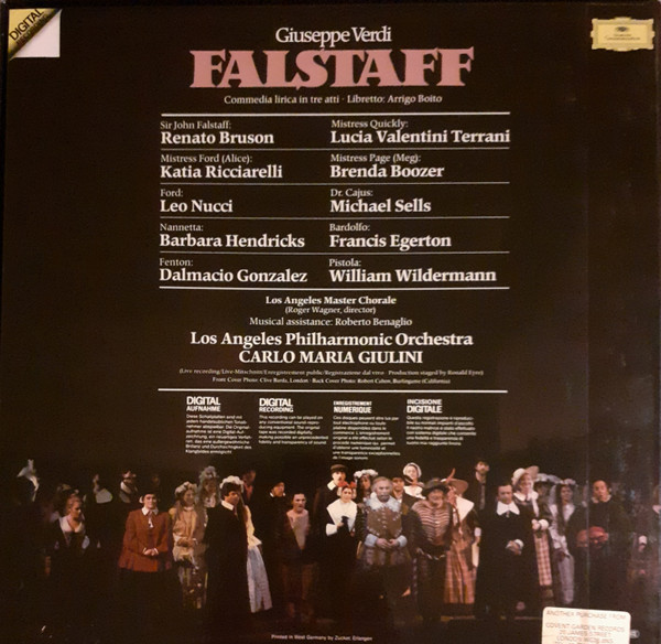 Giuseppe Verdi - Renato Bruson, Katia Ricciarelli, Leo Nucci, Barbara Hendricks, Dalmacio Gonzalez, Lucia Valentini Terrani, Los Angeles Philharmonic Orchestra, Carlo Maria Giulini-1