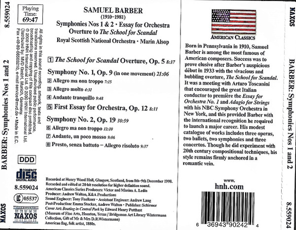 Samuel Barber, Royal Scottish National Orchestra • Marin Alsop-1