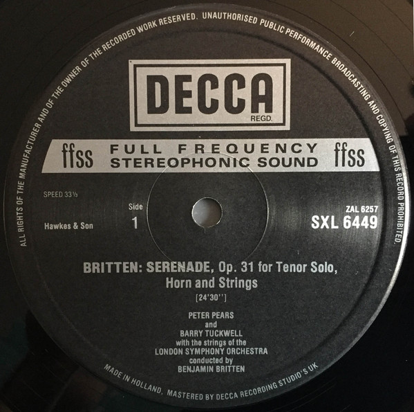 Benjamin Britten / Peter Pears, Barry Tuckwell, London Symphony Orchestra, English Chamber Orchestra, Benjamin Britten-4