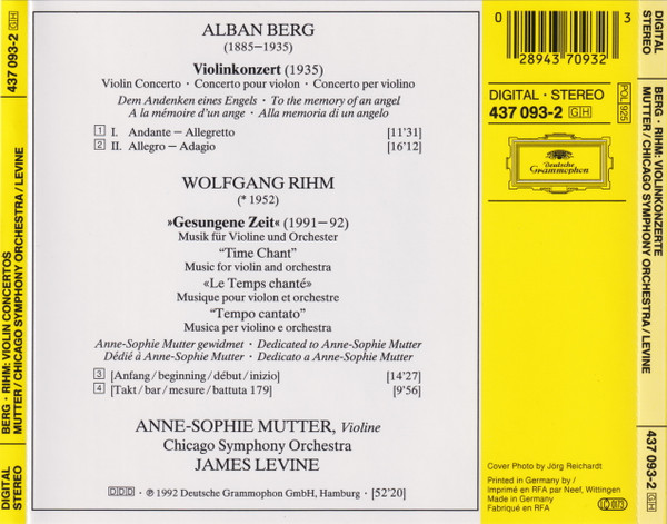 Alban Berg / Wolfgang Rihm, Anne-Sophie Mutter, Chicago Symphony Orchestra · James Levine (2)-1