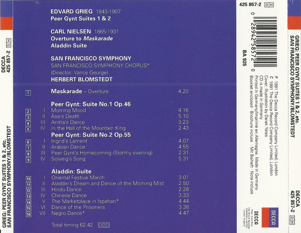 Edvard Grieg / Carl Nielsen - San Francisco Symphony, Herbert Blomstedt-2