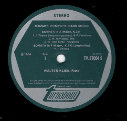 Wolfgang Amadeus Mozart, Walter Klien-1