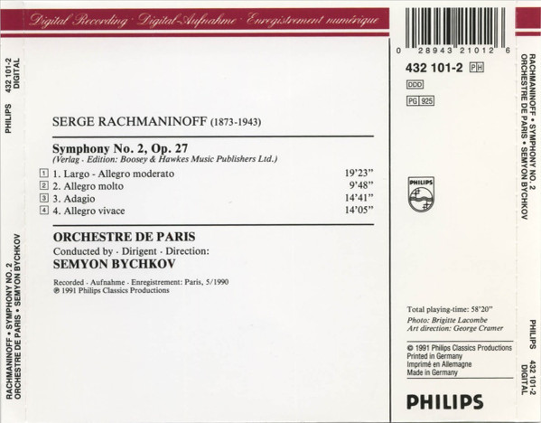 Sergei Rachmaninoff - Orchestre De Paris, Semyon Bychkov-2