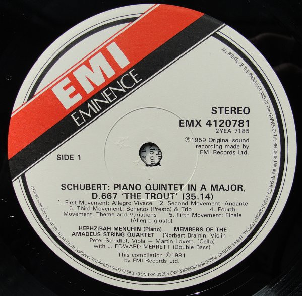Franz Schubert / Ludwig Van Beethoven - Hephzibah Menuhin • Yehudi Menuhin • Maurice Gendron • Amadeus-Quartett With James Merrett-1