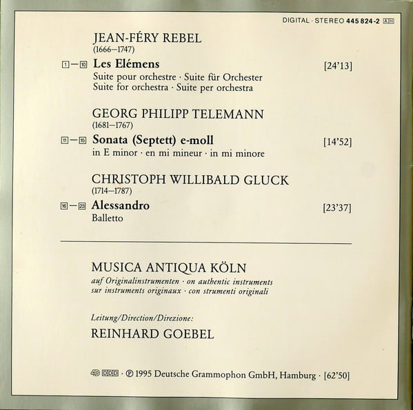 Jean-Féry Rebel / Christoph Willibald Gluck – Musica Antiqua Köln, Reinhard Goebel-1
