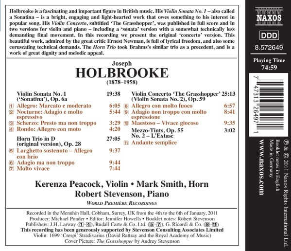 Joseph Holbrooke - Kerenza Peacock, Mark Smith (63), Robert Stevenson (19)-1