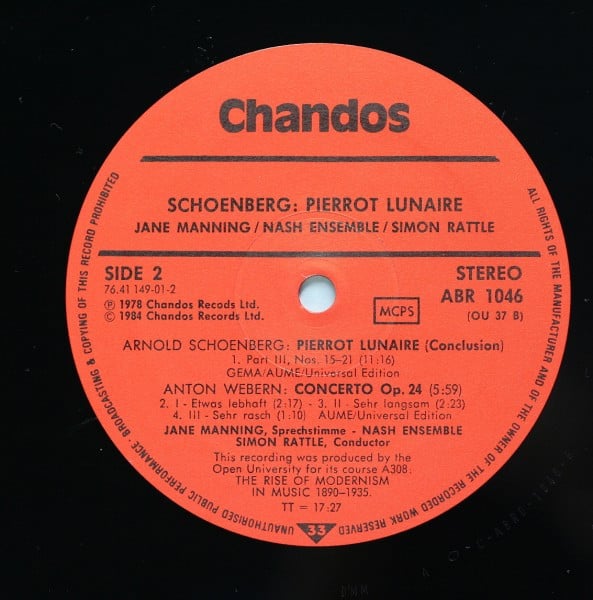 Arnold Schoenberg, Anton Webern / Jane Manning - The Nash Ensemble - Conducted By Sir Simon Rattle-3