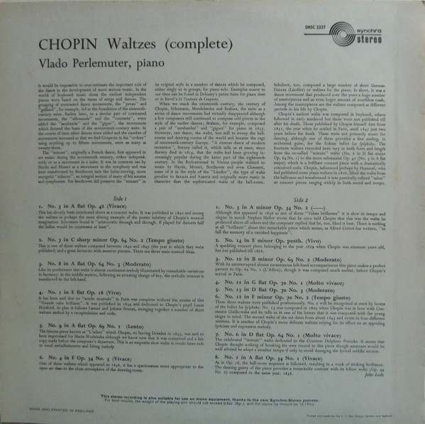 Frédéric Chopin, Vlado Perlemuter-1