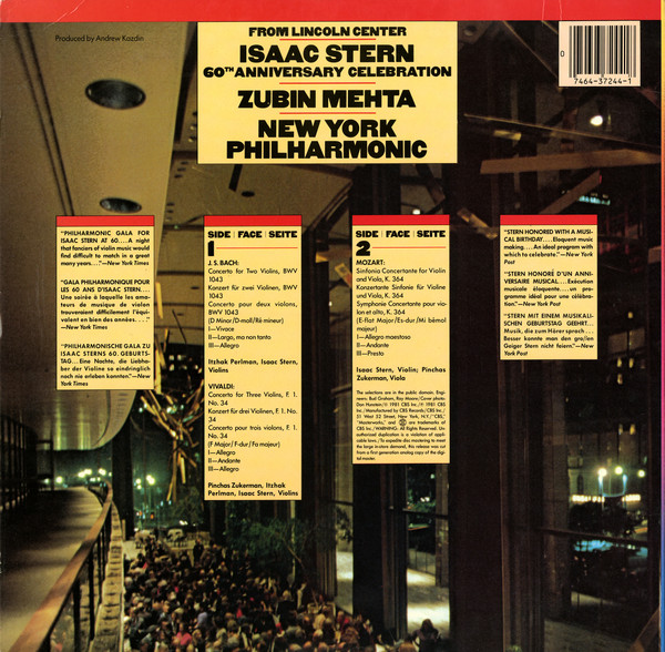 Isaac Stern / Pinchas Zukerman / Itzhak Perlman / Zubin Mehta / New York Philharmonic-1