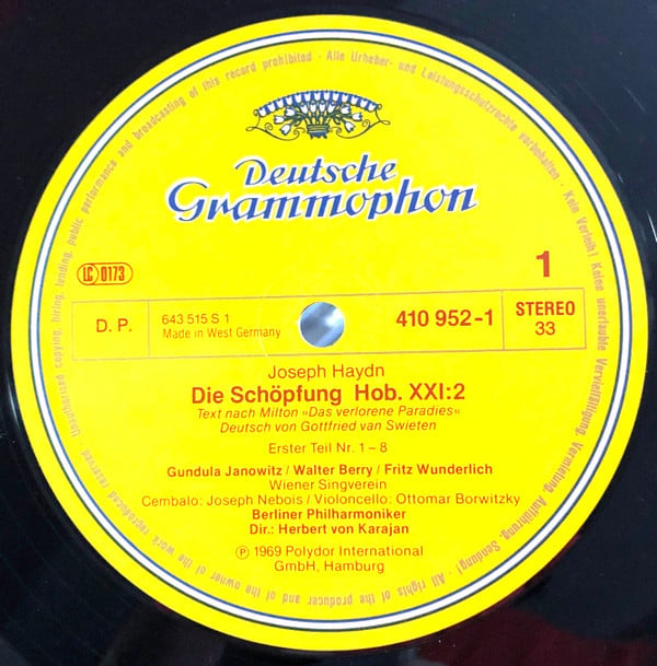 Joseph Haydn / Herbert Von Karajan / Berliner Philharmoniker / Wiener Singverein / Fritz Wunderlich / Werner Krenn / Walter Berry / Dietrich Fischer-Dieskau / Christa Ludwig / Gundula Janowitz-3