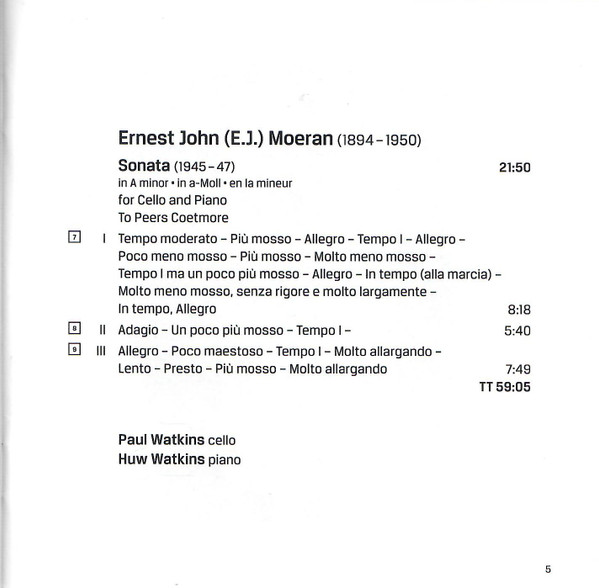 Ernest John Moeran, Edmund Rubbra, Alan Rawsthorne, Paul Watkins (3), Huw Watkins-4
