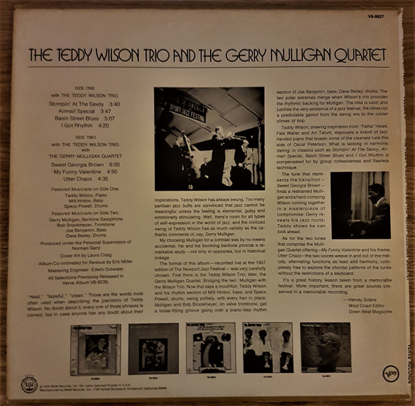Teddy Wilson Trio And Gerry Mulligan Quartet-1