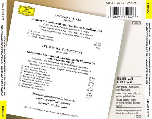 Antonín Dvořák / Pyotr Ilyich Tchaikovsky - Mstislav Rostropovich · Berliner Philharmoniker · Herbert von Karajan-2