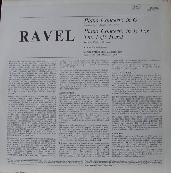 Maurice Ravel, Werner Haas, Orchestre National De L'Opéra De Monte-Carlo / Alceo Galliera-1