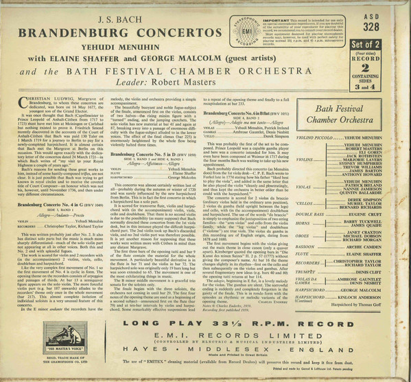 Johann Sebastian Bach, Yehudi Menuhin With Guest Artists Elaine Shaffer And George Malcolm, Bath Festival Chamber Orchestra Leader: Robert Masters (2)-1