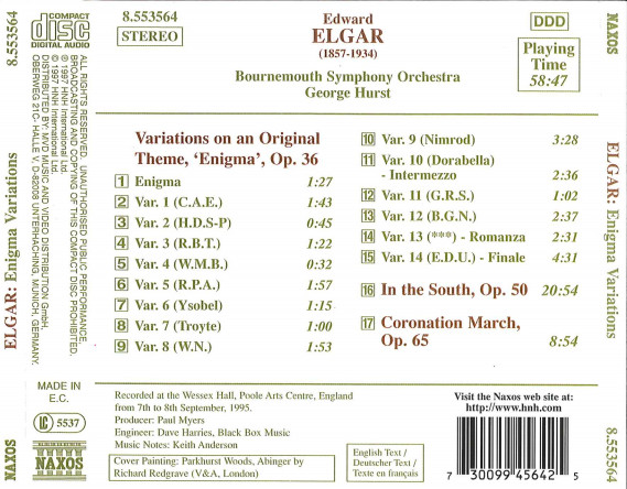 Sir Edward Elgar, Bournemouth Symphony Orchestra, George Hurst-1