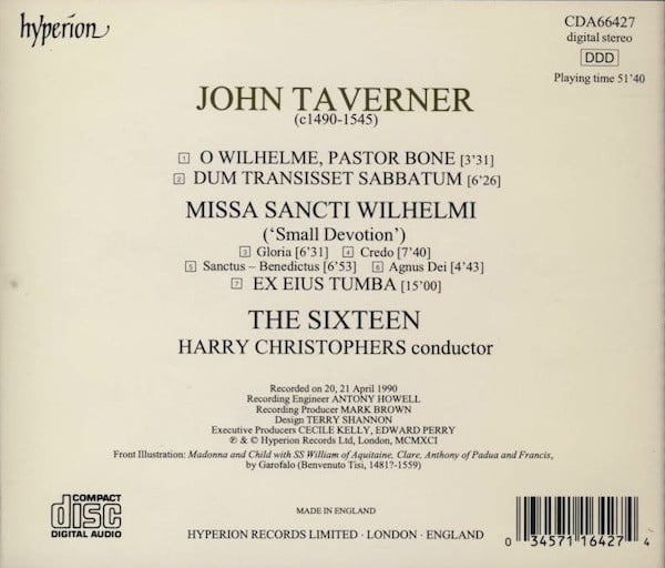 John Taverner, The Sixteen, Harry Christophers-1