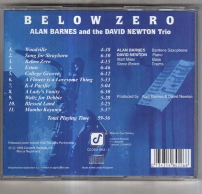 Below Zero:Alan Barnes And The David Newton Trio - Image 2