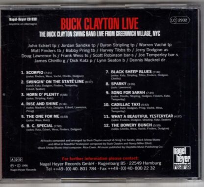 Buck Clayton Live:Buck Clayton And His Swing Band - Image 2
