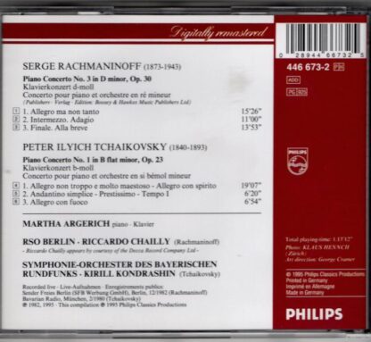 Rachmaninoff 3 • Tchaikovsky 1:Martha Argerich - Image 2