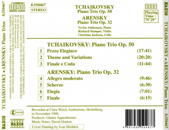 Pyotr Ilyich Tchaikovsky / Anton Stepanovich Arensky, Vovka Ashkenazy, Richard Stamper (2), Christine Jackson-1