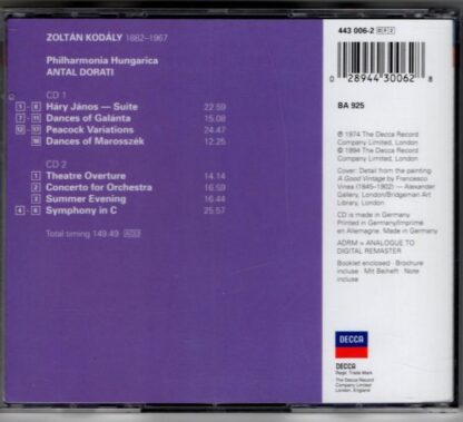 Háry János Suite • Dances Of Galánta • Peacock Variations • Dances Of Marosszék • Concerto For Orchestra • Symphony:Zoltán Kodály - Image 2
